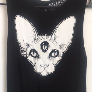 Killstar cat and bones skater dress